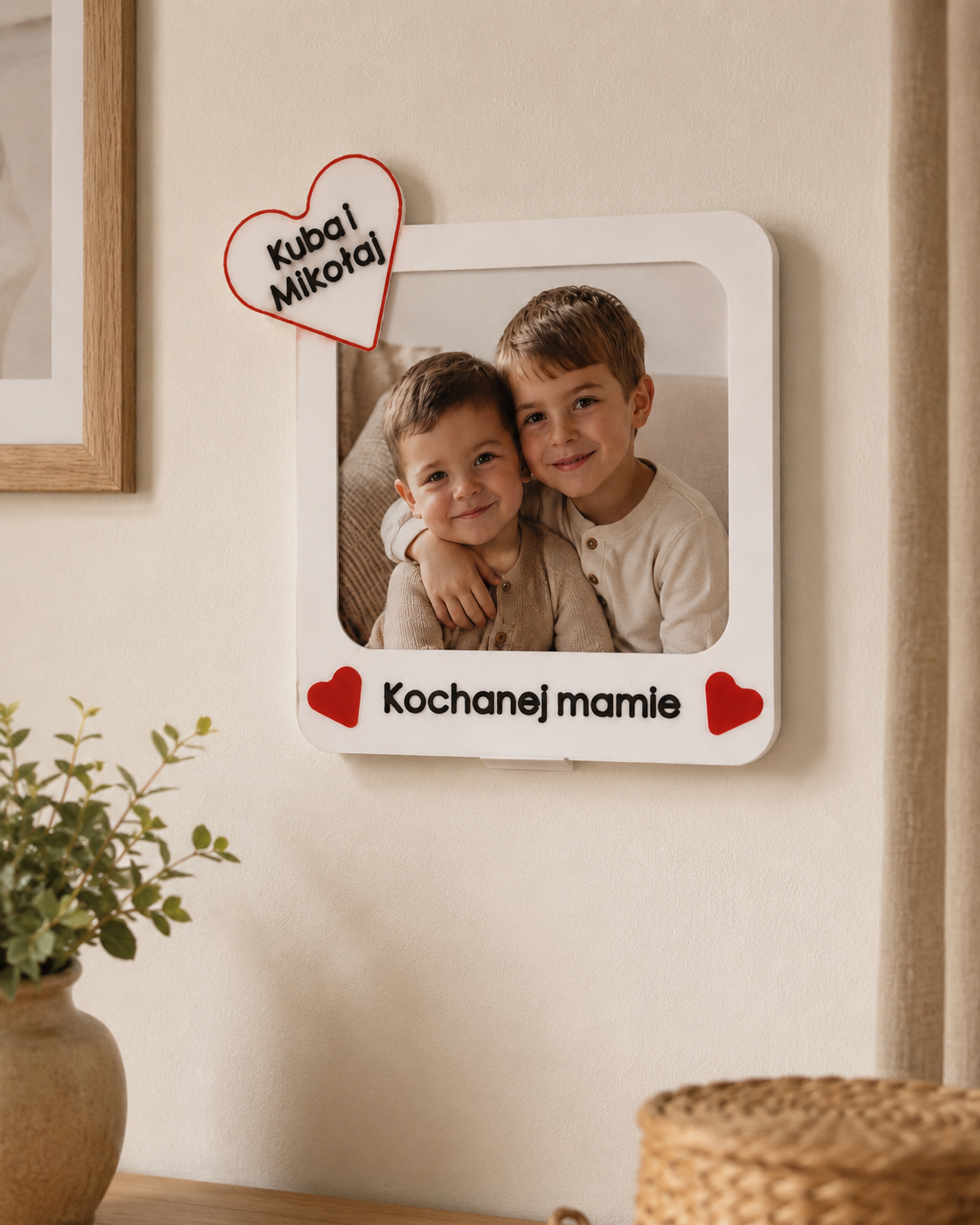 Personalizowana ramka na zdjęcie 10 × 10 cm 3w1 - BIAŁA - obrazek 5