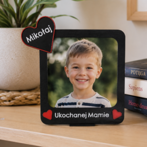 Personalizowana ramka na zdjęcie 10 × 10 cm 3w1 - CZARNA