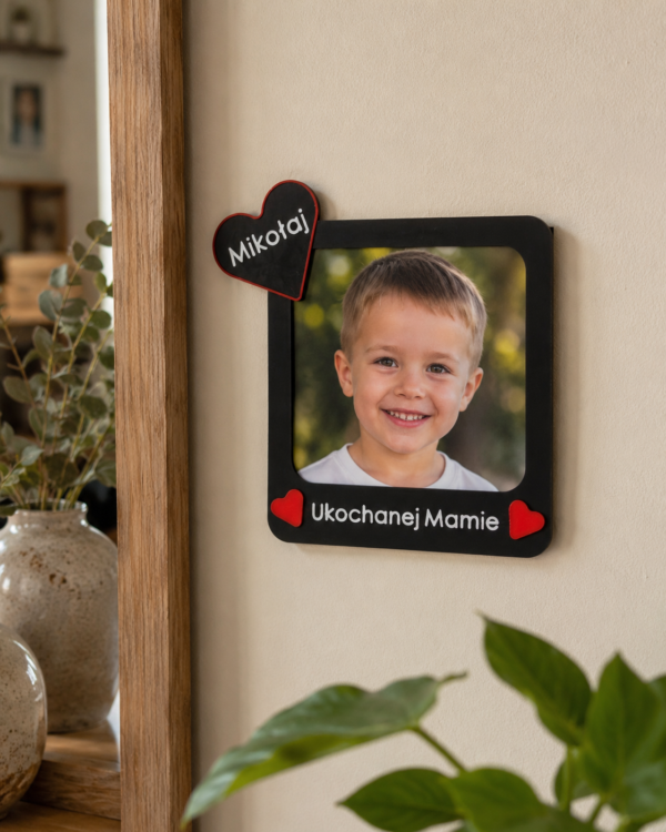 Ramka czarna 10x10 cm 05 Personalizowana ramka na zdjęcie 10 × 10 cm 3w1 - CZARNA