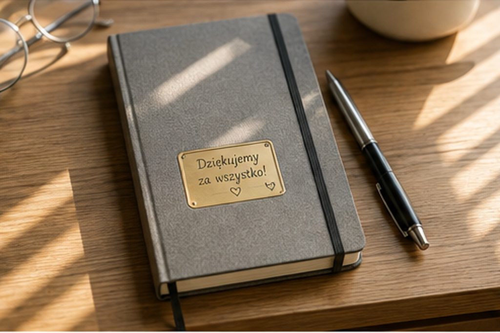 Elegancki notes i kartka z podziękowaniem dla nauczyciela