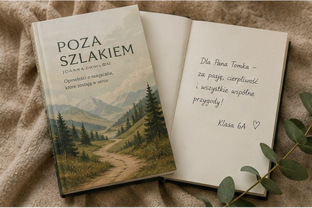 Książka z odręczną dedykacją dla nauczyciela
