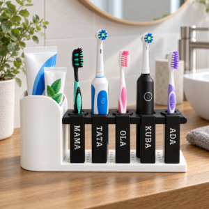 Personalizowany organizer na 5 szczoteczek z imionami